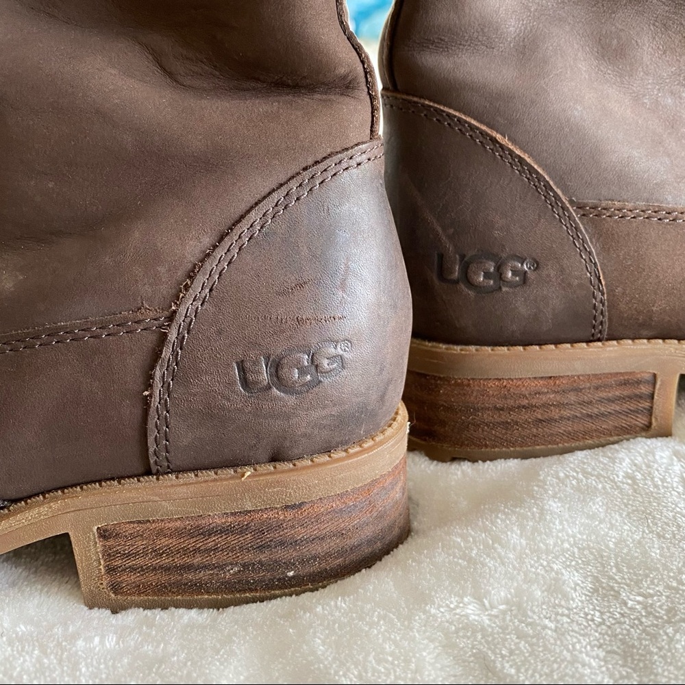 UGG Chancey Leather Moto Biker Boots | Sz 10 - Picture 8 of 10